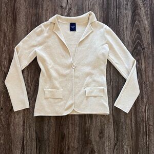 Cream Blazer Cardigan Italian fabric